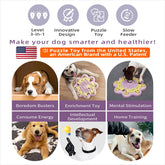 KADTC U.S. Brand & Design All in ONE -3 Levels of Challenge Dog Puzzle Toy Halloween Toys For Small/Medium/Large Dogs Treat Puzzles Food Slow Feeder Puppy Brain Mental Stimulation Game Birthday Gift